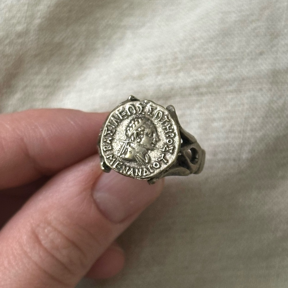 Beautiful Roman Empire coin reproduction ring vintage antique size 7